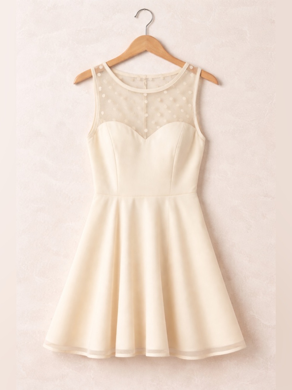 Anthropologie Coincidence & Chance Ivory Polka Dot Illusion Dress – Size S